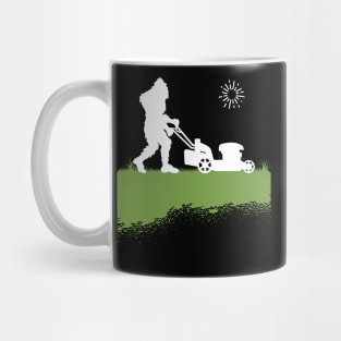 Bigfoot, the Lawn Mowing Sasquatch: Taming and Cutting Grass Mug